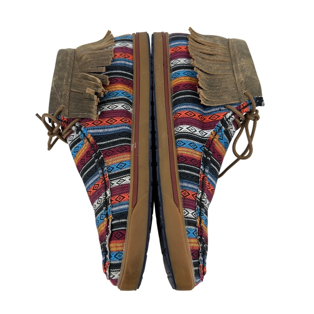 Twisted X Women's Serape Fringe Chukka Driving Moc Multi Color WCA0021 Size 10M - Picture 4 of 8